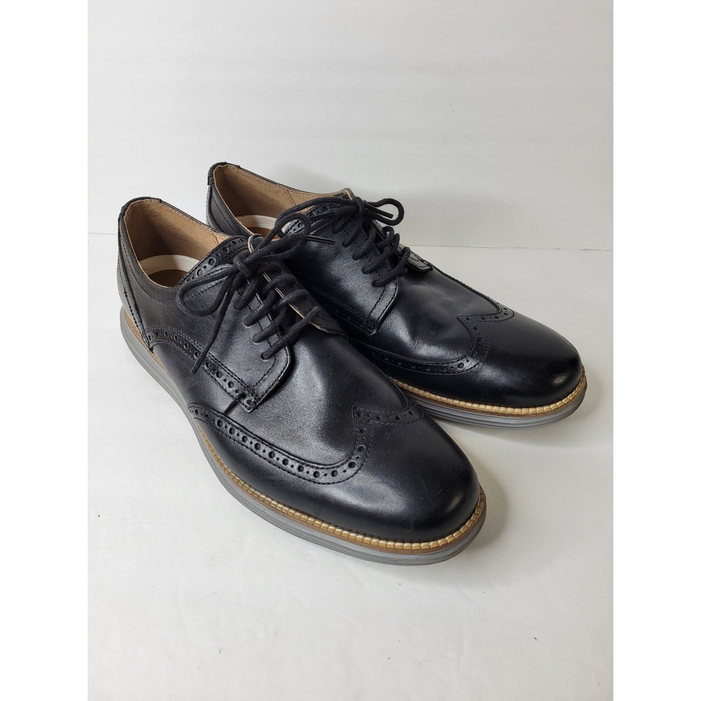 Cole Haan OriginalGrand Wingtip Oxford Black Leather Dress Shoes C26470 Mens 11